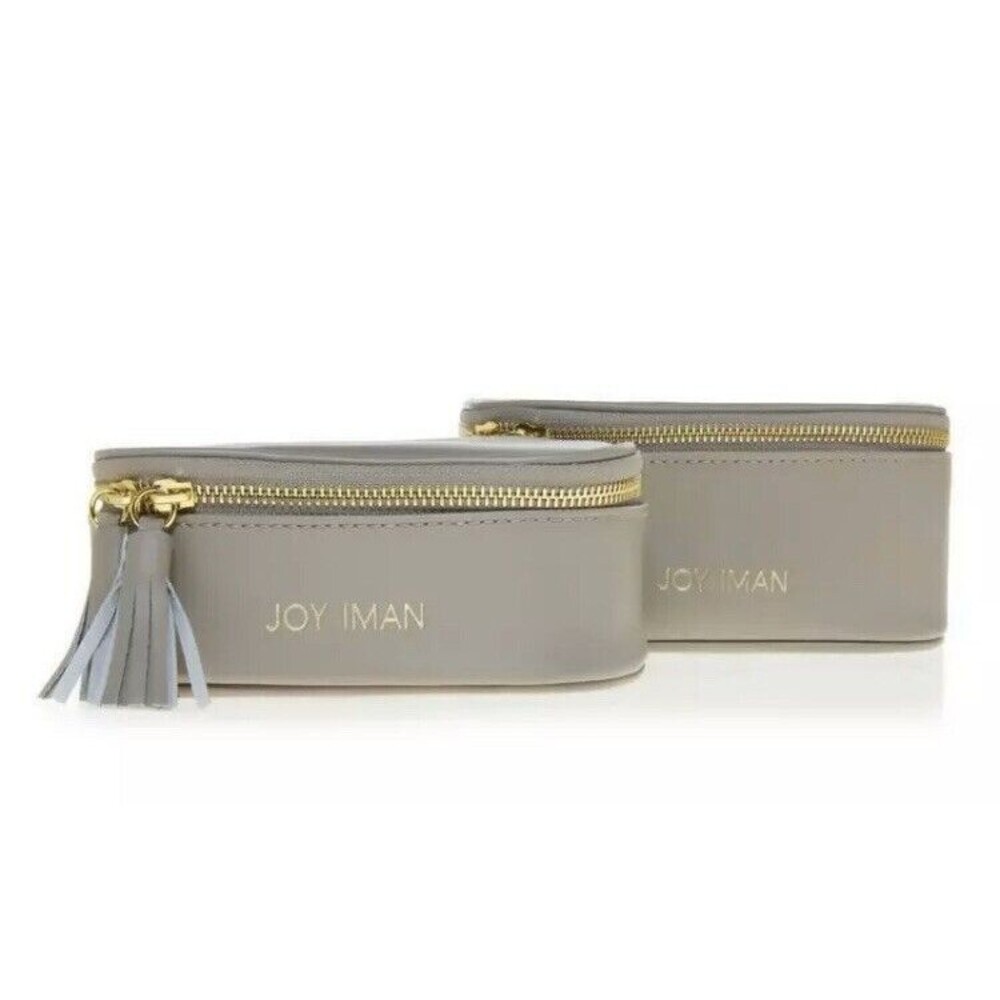 JOY & IMAN 2-piece Tassel Chic Leather Travel Pouches